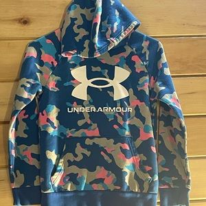 Youth Pink/blue Under Armor hoodie